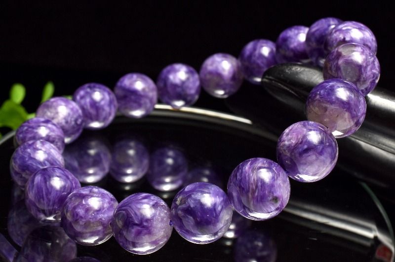 【1点物】高発色◇シルキーマーブル チャロアイト　10.5mm ブレスレット アクセサリー _MC4920