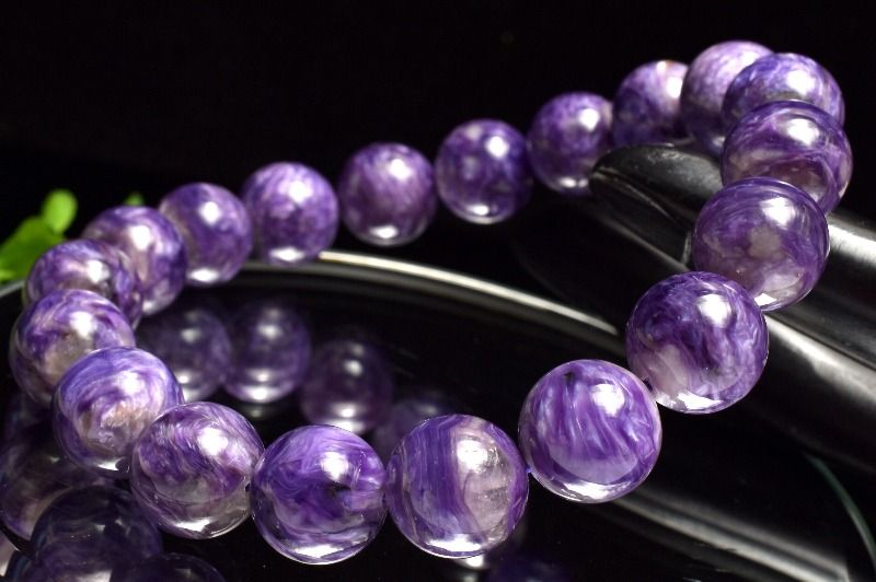 【1点物】高発色◇シルキーマーブル チャロアイト　10.5mm ブレスレット アクセサリー _MC4921