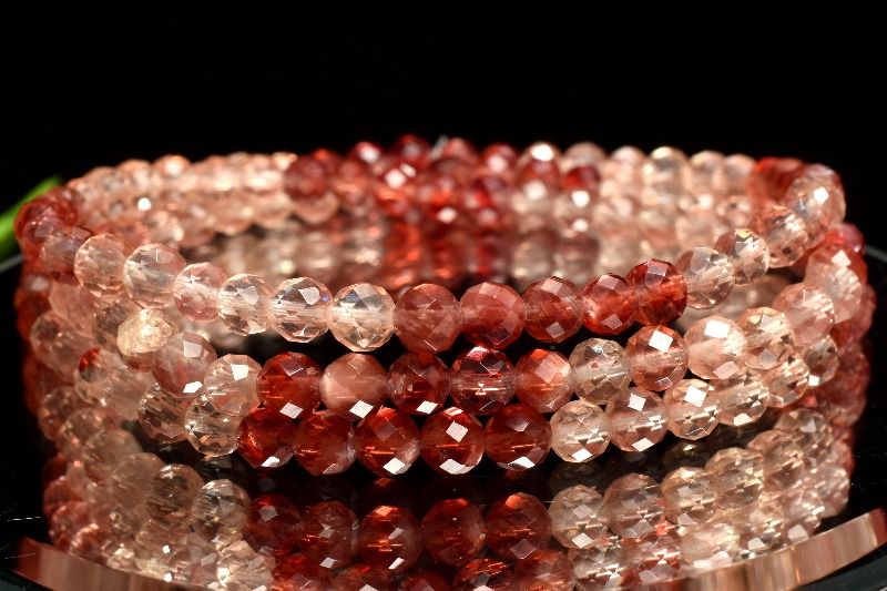 【1点物】AAA☆数量限定！聖石 アンデシン 4.5mm 3連タイプ ボールカットグラデーション ブレスレット アクセサリー _MC5075