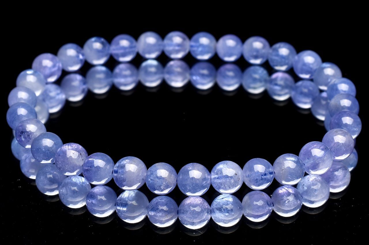 【1点物】AAA☆タンザニアの希少石 タンザナイト 6mm ブレスレット アクセサリー _U9106
