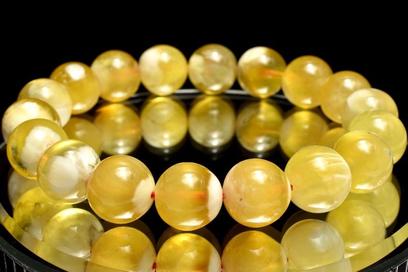 【20％OFF!】【1点物】バイカラー◇オーストラリア産 ゴールデンプレナイト　11.5mm ブレスレット アクセサリー _MC5173