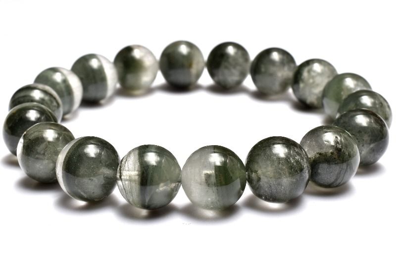 【20％OFF!】【1点物】地層模様 グリーンファントムクォーツ　11mm ブレスレット アクセサリー _MC5221