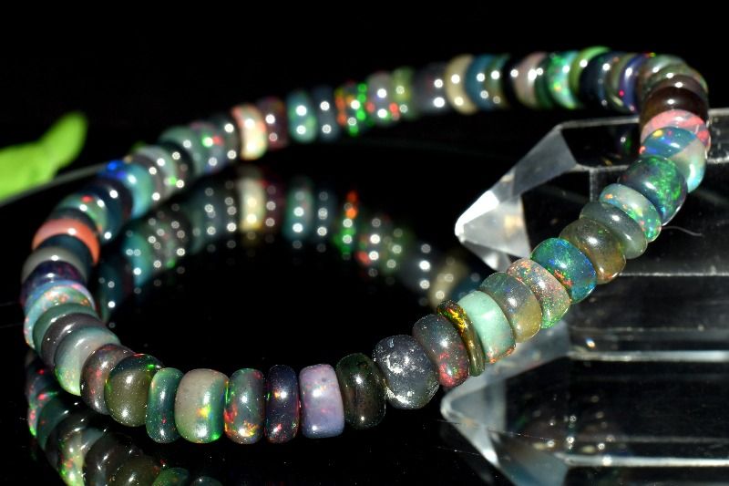 【1点物】AA☆エチオピア産 ブラックプレシャスオパール　1.5-3.5x5.5-6mm　ボタン ブレスレット アクセサリー _MC5293(3.0)