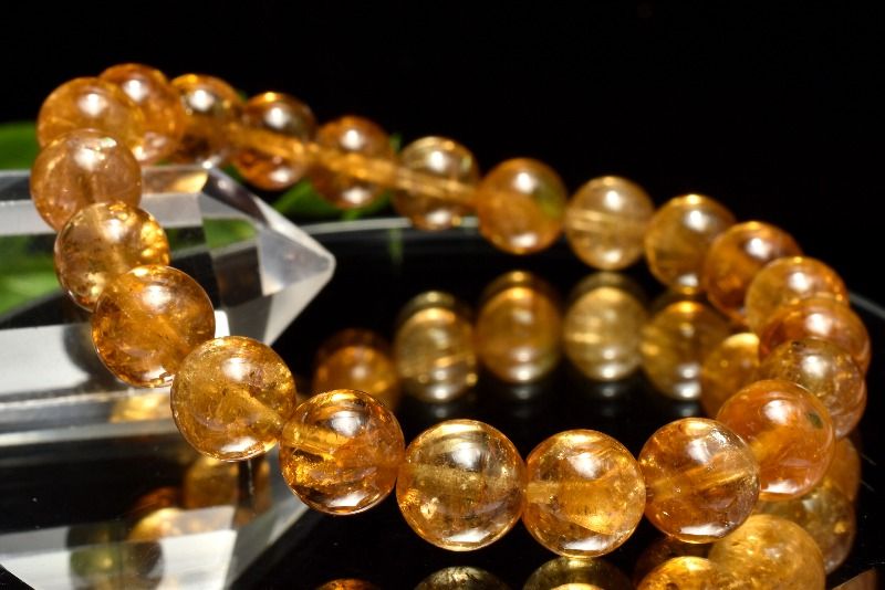 【1点物】透明◇高品質 イエロートルマリン　8.5mm ブレスレット アクセサリー _MC5312