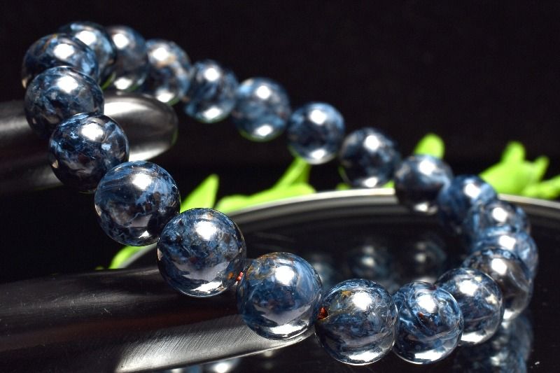 【1点物】美しいマーブル模様 ブルーピーターサイト　9mm ブレスレット アクセサリー _MC5349
