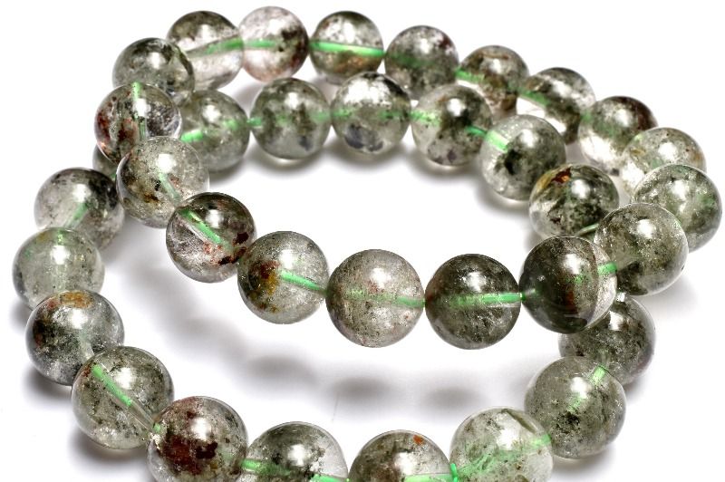 庭園水晶 グリーンガーデンクォーツ　12-12.5mm ブレスレット アクセサリー 1個売り _BG6344-12-125