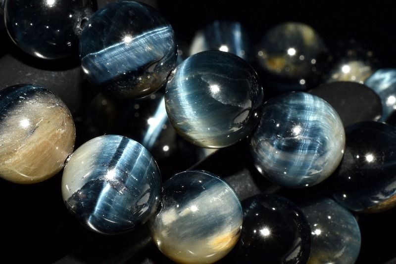 バイカラー ブルータイガーアイ　14mm ブレスレット アクセサリー 1個売り _BG6404-14