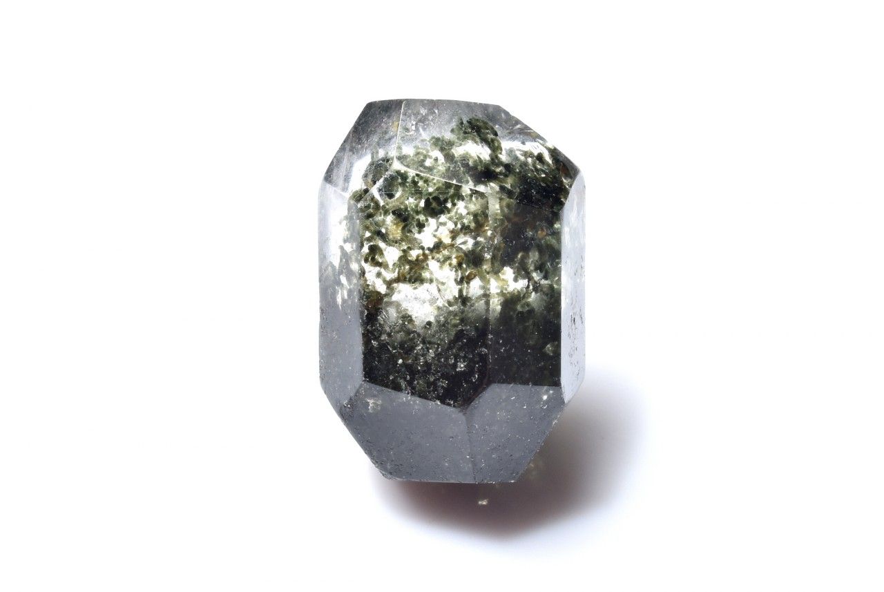 【1点物】高透明◇庭園風景 グリーンファントムガーデンクォーツ　19x14mm　原石ラフカット ルース ハン..