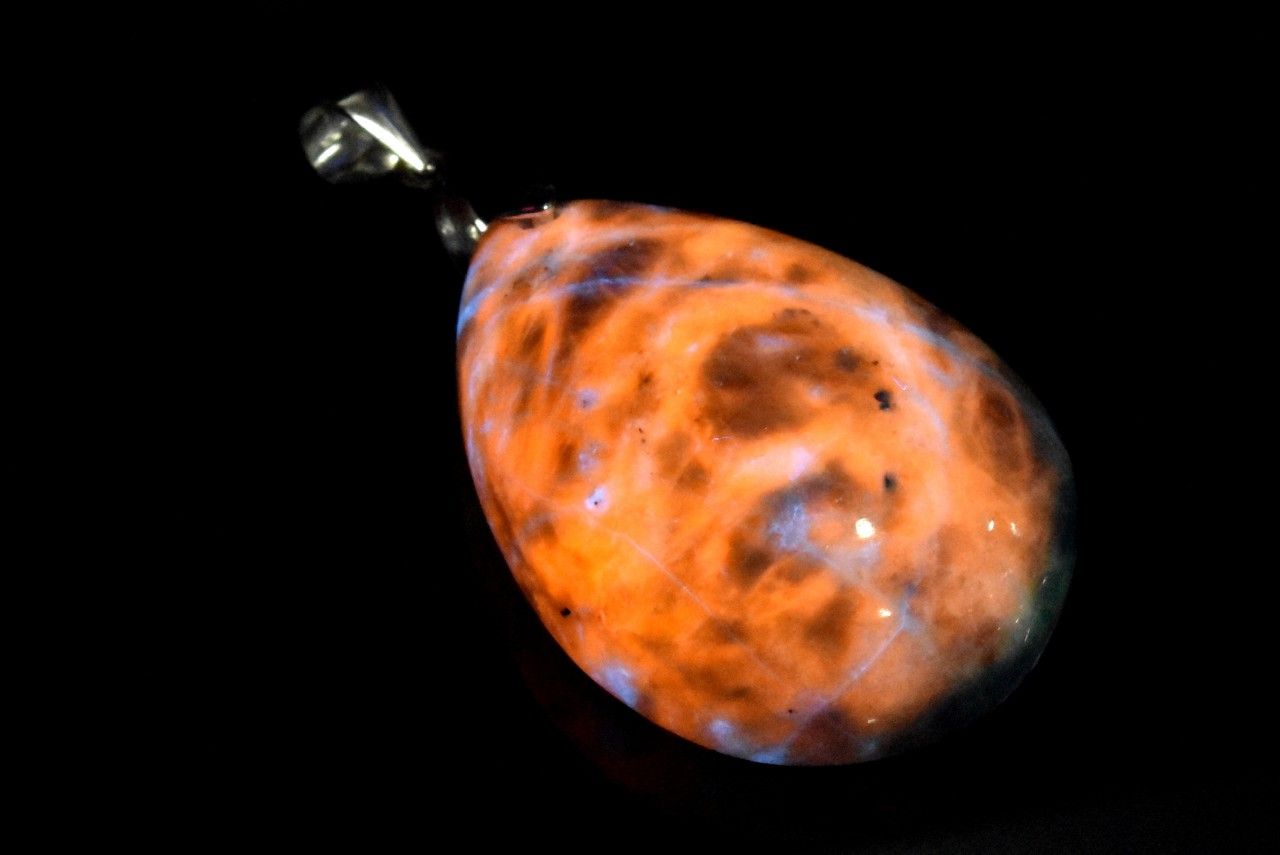 【1点物】Silver925◇アフガニスタン産 ブルーハックマナイト　29x21mm　ドロップ ペンダントトップ アクセサリー _PC9609