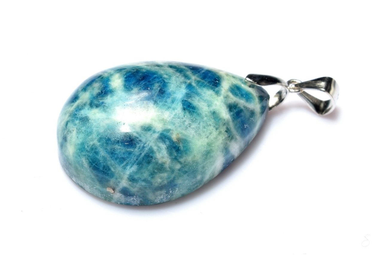 【1点物】Silver925◇アフガニスタン産 ブルーハックマナイト　29x21mm　ドロップ ペンダントトップ アクセサリー _PC9609