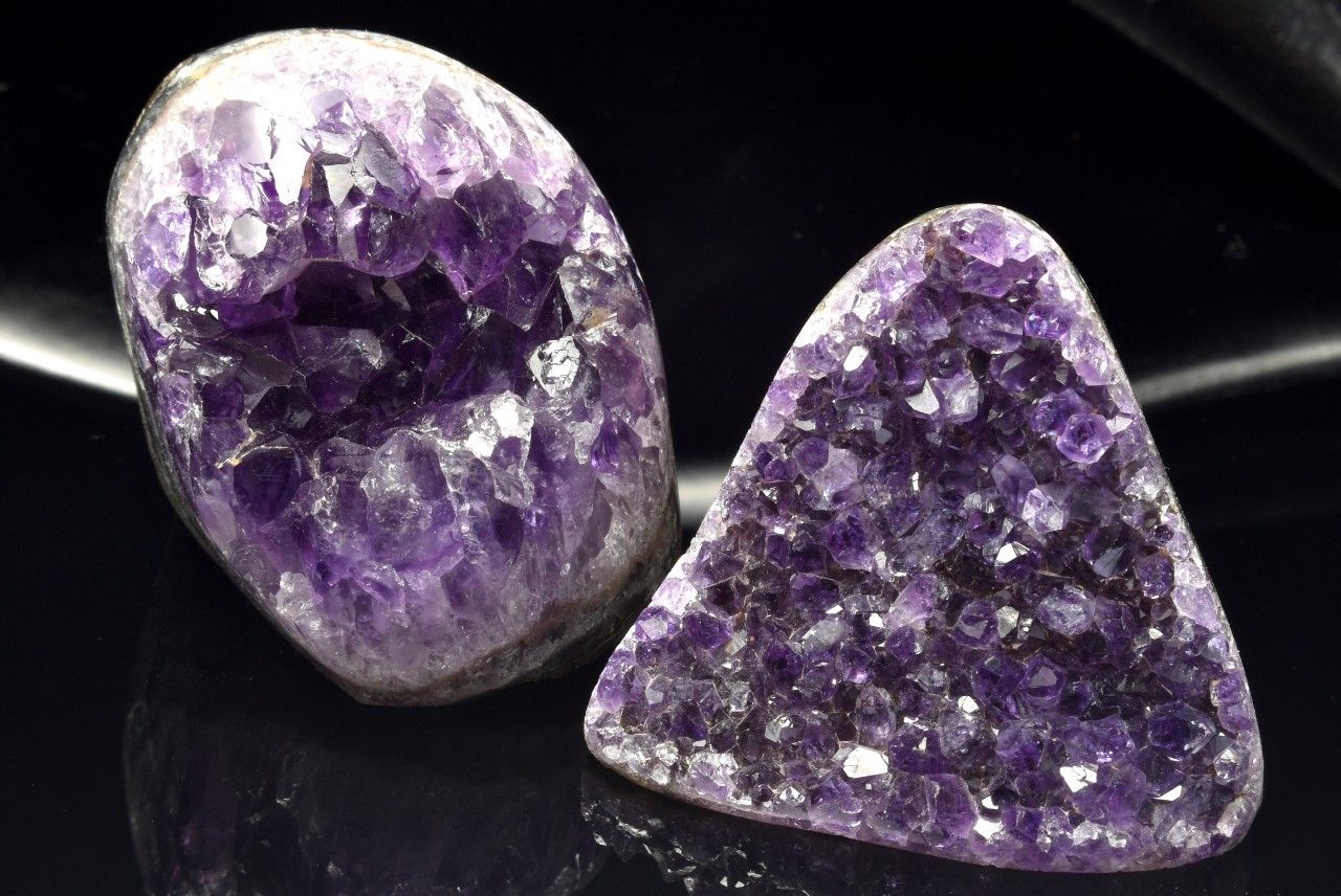  1点物 2個セット アメジスト 39-49x36-49x42mm クラスター 原石 _CG7...