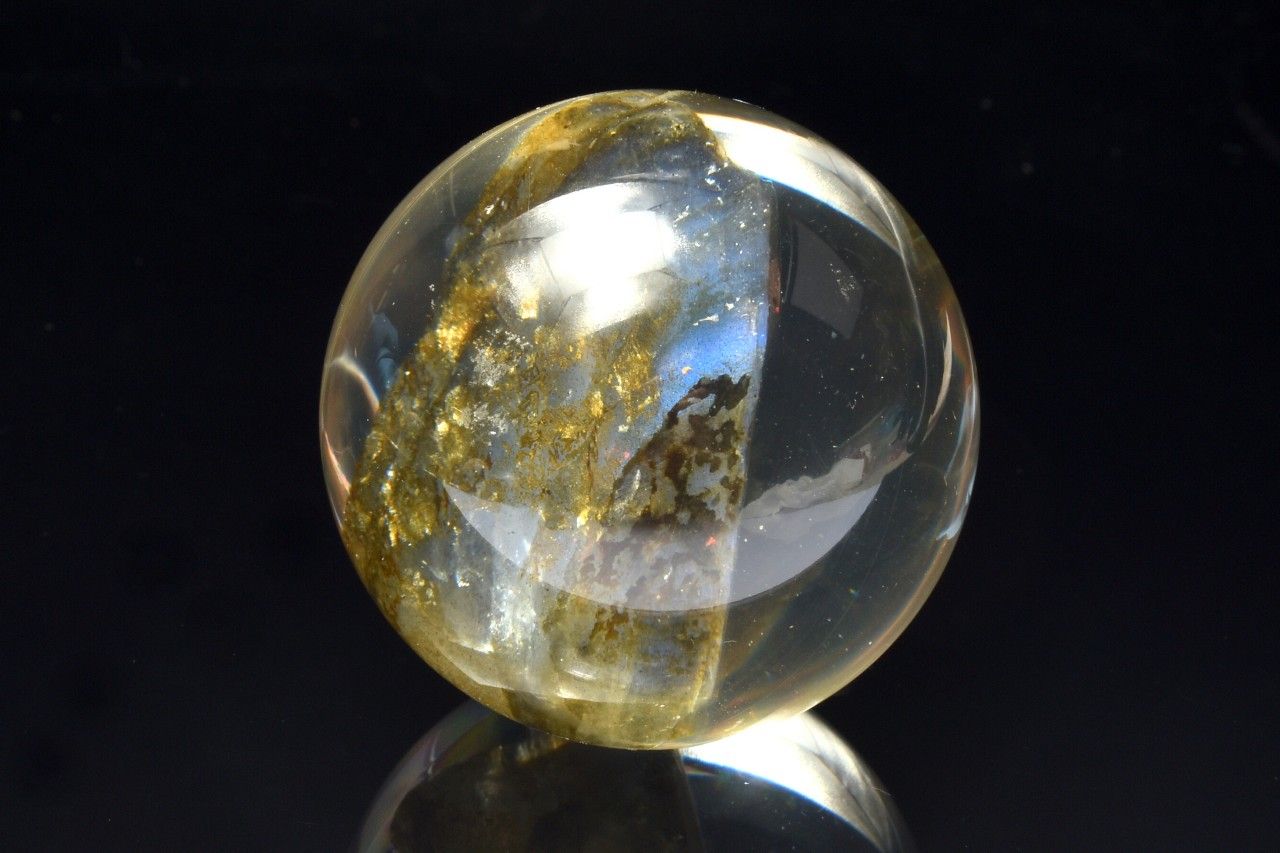  1点物 レジン封入 ラブラドライト 40mm 丸玉(台座付き) スフィア _CG...