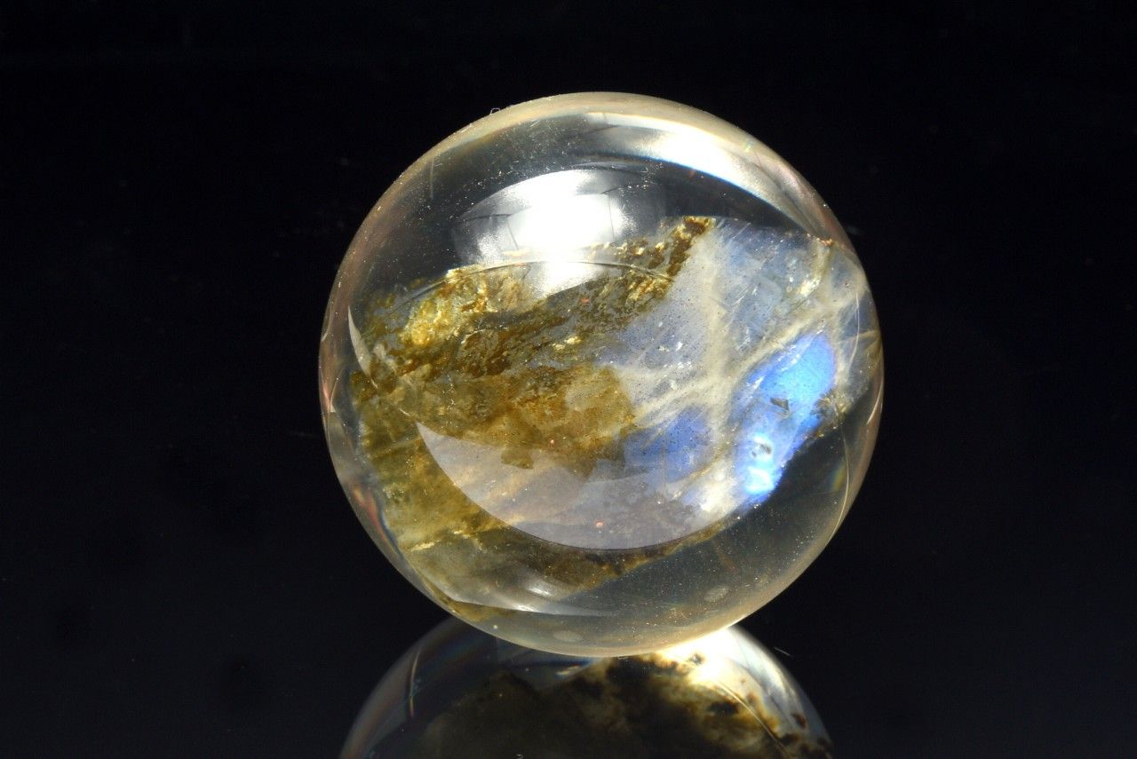  1点物 レジン封入 ラブラドライト 40mm 丸玉(台座付き) スフィア _CG...