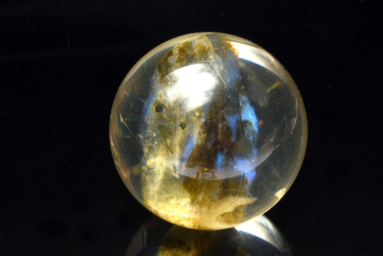  1点物 レジン封入 ラブラドライト 40mm 丸玉(台座付き) スフィア _CG...