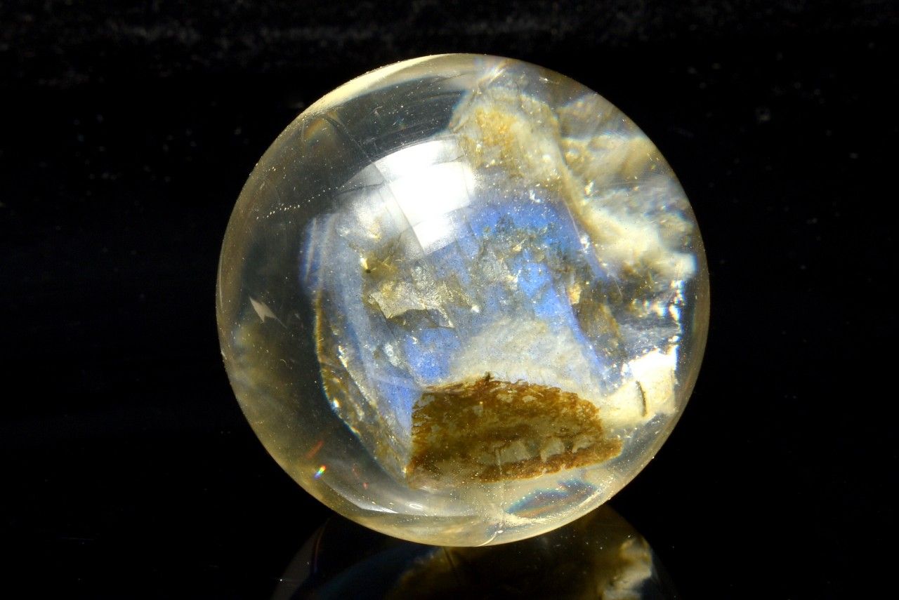  1点物 レジン封入 ラブラドライト 40mm 丸玉(台座付き) スフィア _CG...