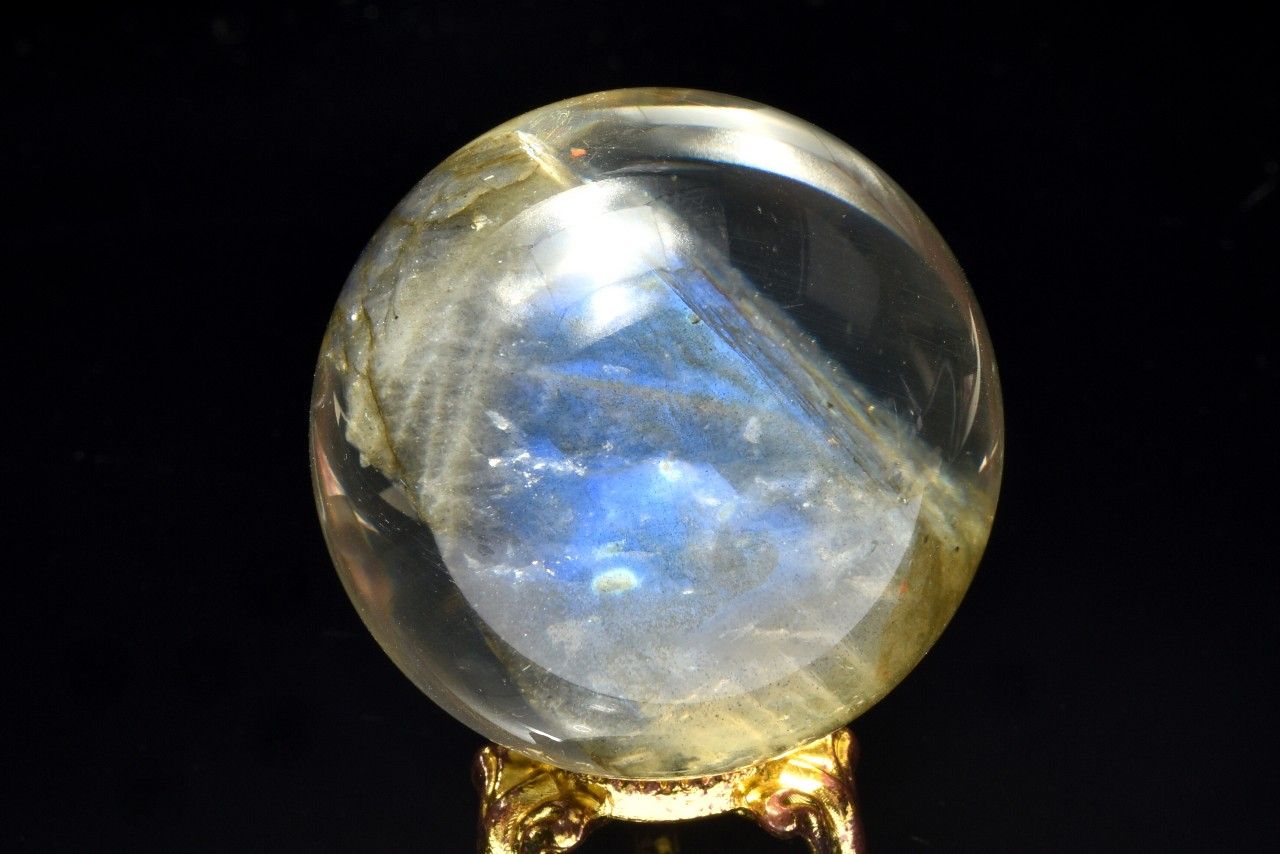  1点物 レジン封入 ラブラドライト 40mm 丸玉(台座付き) スフィア _CG...
