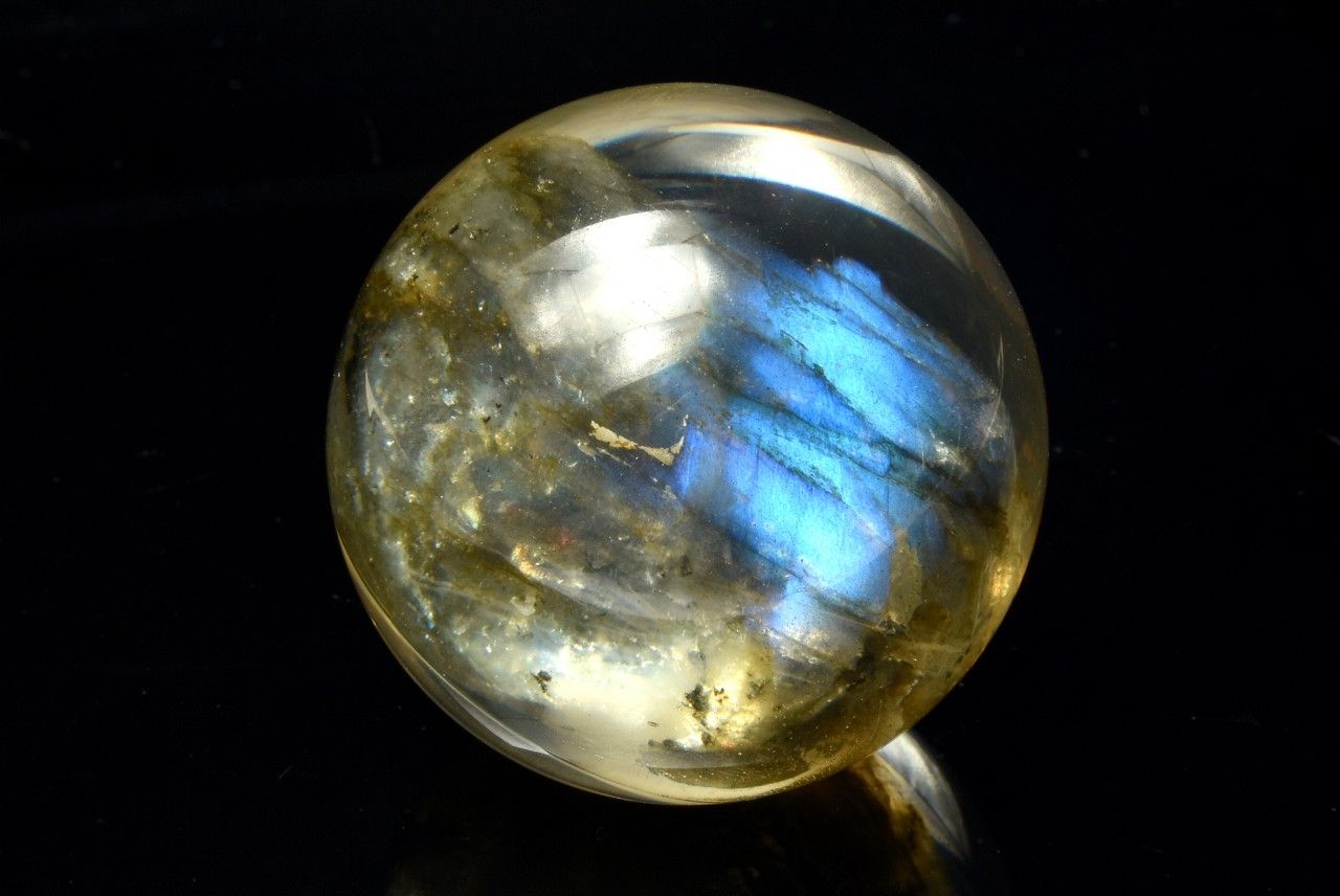  1点物 レジン封入 ラブラドライト 40mm 丸玉(台座付き) スフィア _CG...