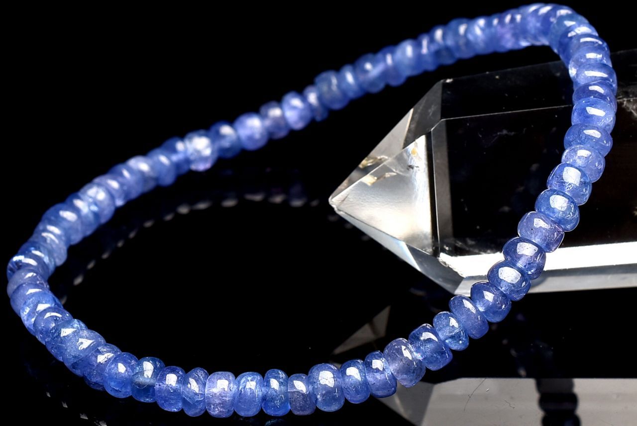 【1点物】AAA☆群青色の結晶 タンザナイト　2-3x4mm　ボタン ブレスレット アクセサリー _U9244