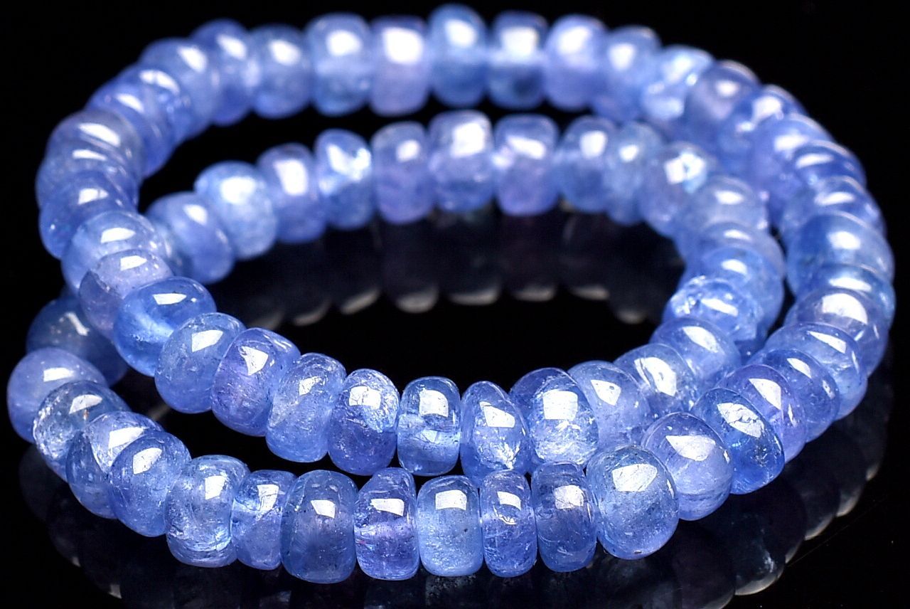 【1点物】AAA☆群青色の結晶 タンザナイト　2-3x4mm　ボタン ブレスレット アクセサリー _U9244