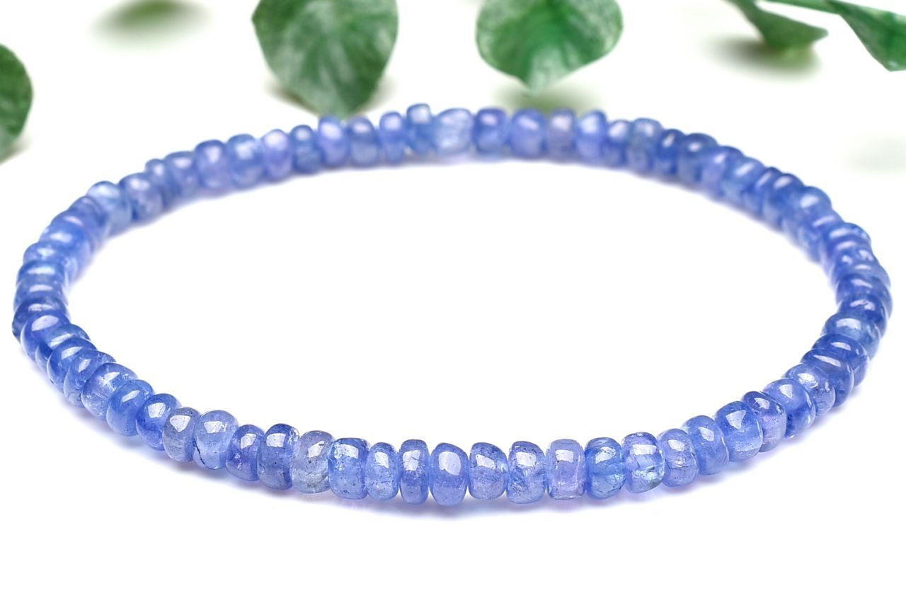 【1点物】AAA☆群青色の結晶 タンザナイト　2-3x4mm　ボタン ブレスレット アクセサリー _U9244