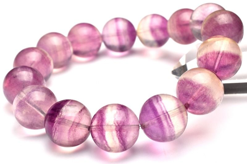 Rakuten - 【20％OFF!】【1点物】アメリカ産◇バイカラー フローライト　14mm ブレスレット アクセサリー _MC5437