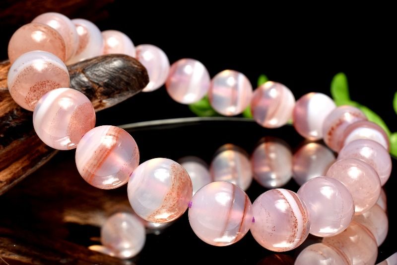【20％OFF!】【1点物】希少◇マダガスカル産 シナバーインカルセドニー　10mm ブレスレット アクセサリー _MC5460