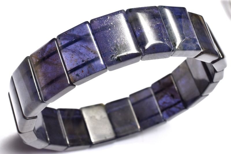 【1点物】透過＆多色性抜群！ アイオライトサンストーン　10.5x16mm バングル アクセサリー _MC5731...
