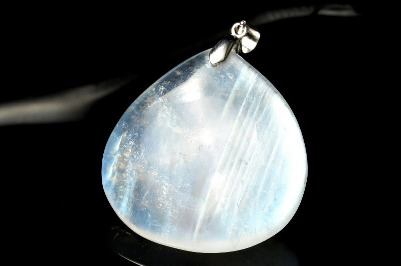 【1点物】Silver925◇インド産 ブルームーンストーン 33x31mm ドロップ ペンダントトップ アクセサリー _PC9761