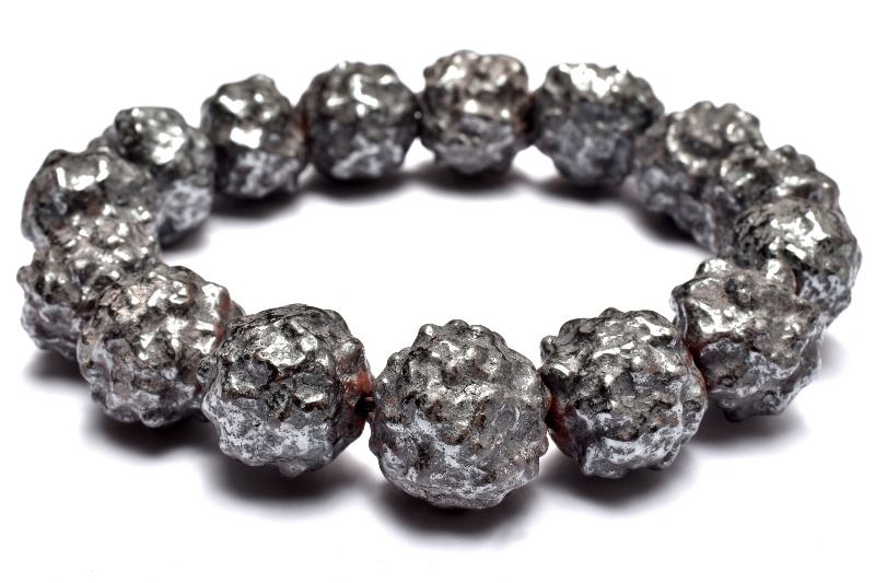 【1点物】希少◇エジプト産 メテオライト(鉄隕石)　15-16x15-16mm ブレスレット アクセサリー _MC5736...