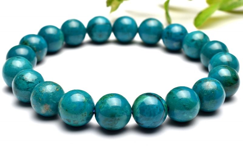【20％OFF!】【1点物】AA☆高発色 クリソコラシリカ　9.5mm ブレスレット アクセサリー _MC5926