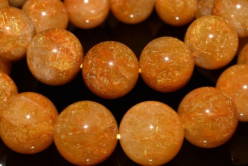 【20％OFF!】ヴィーナス◇ オレンジルチルクォーツ　11mm ブレスレット アクセサリー 1個売り _BG6380-11