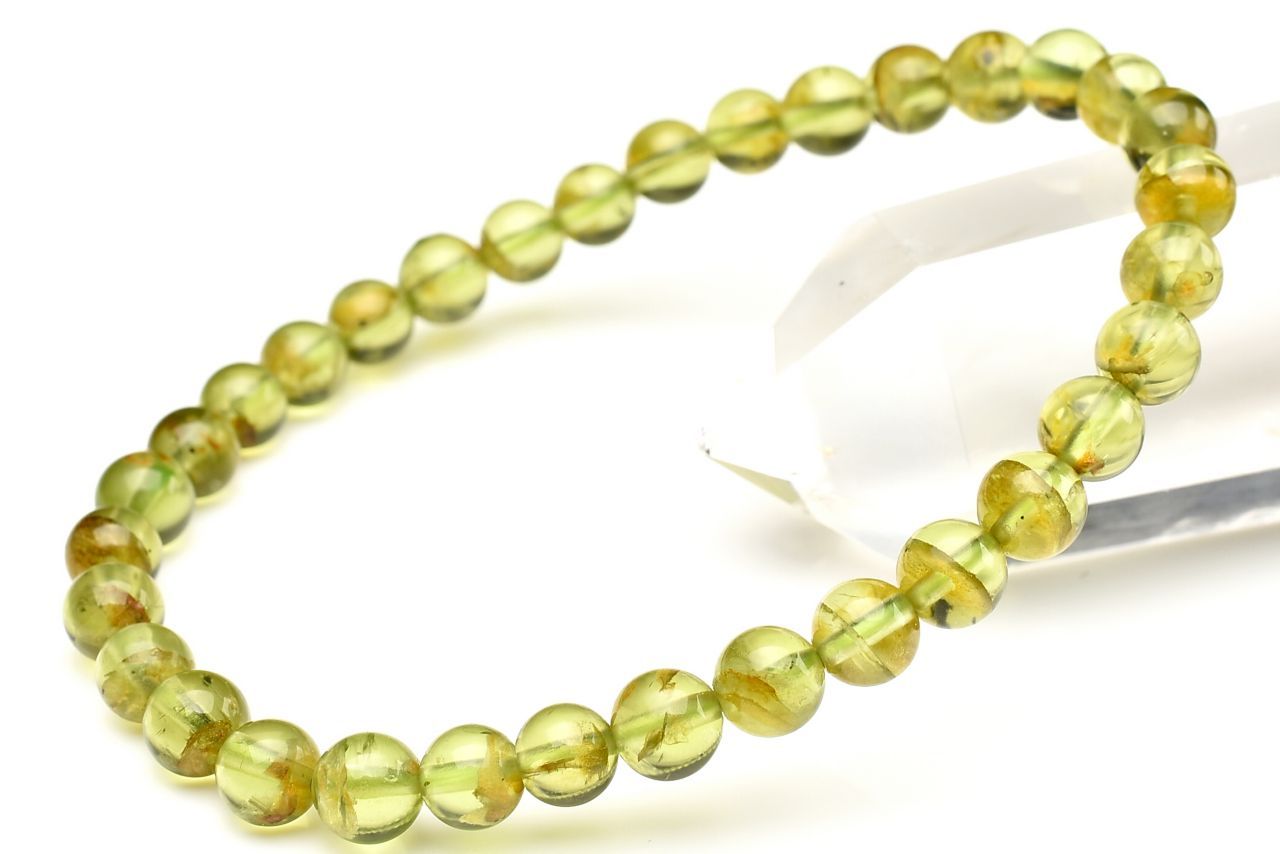 Rakuten - 【30％OFF!】【1点物】癒やしのグリーン ペリドット　5.5mm ブレスレット アクセサリー _U9446