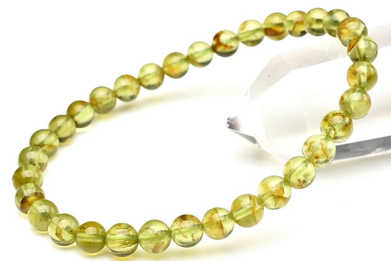 Rakuten - 【30％OFF!】【1点物】癒やしのグリーン ペリドット　5.5mm ブレスレット アクセサリー _U9448
