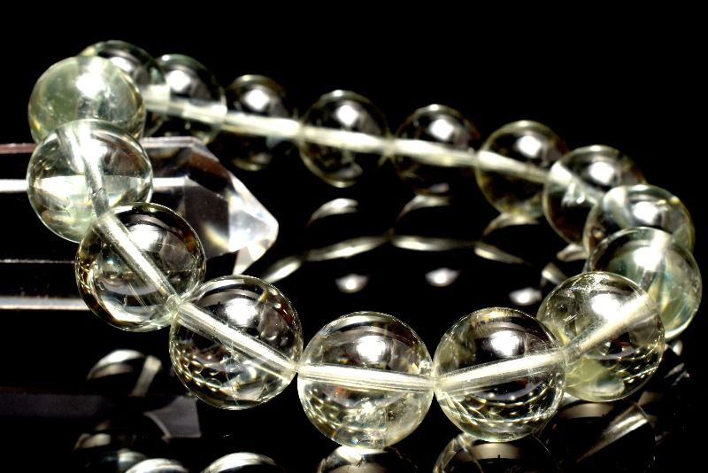 Rakuten - 【20％OFF!】【1点物】AAA☆高透明 グリーンアメジスト　13mm ブレスレット アクセサリー _MC6131