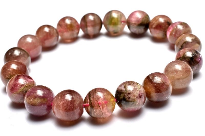【1点物】希少◇バイカラー ウォーターメロントルマリン 10-10.5mm ブレスレット アクセサリー _MC6181