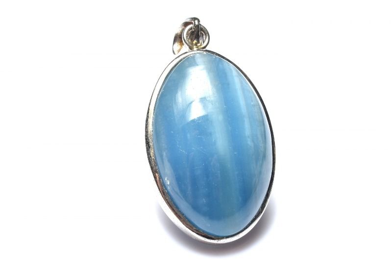 Rakuten - 【20％OFF!】【1点物】Silver925◇高発色 ブルーカルサイト　26x17mm　オーバル ペンダントトップ アクセサリー _PD216