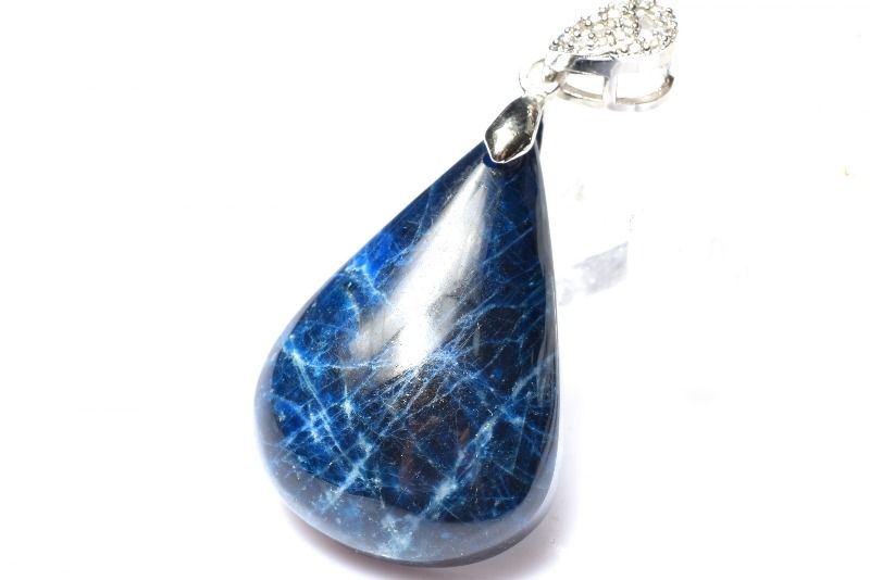 【1点物】アフガニスタン産 ブルーハックマナイト 31x21mm ドロップ ペンダントトップ アクセサリー _PD284