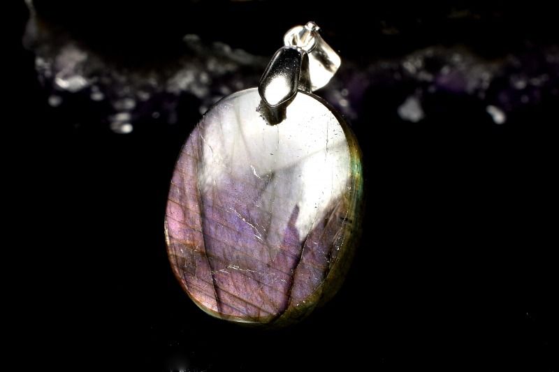 Rakuten - 【20％OFF!】【1点物】Silver925◇希少シラー ラブラドライト　18x14mm　オーバル ペンダントトップ アクセサリー _PD315