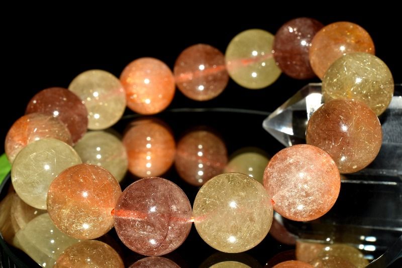 オレンジルチルクォーツ　キラキラ虹ガーデン　金運、財運、仕事運、成功へと導く 開運シリーズ「お金と感謝」～金運Sタイプ～オレンジルチルクォーツ