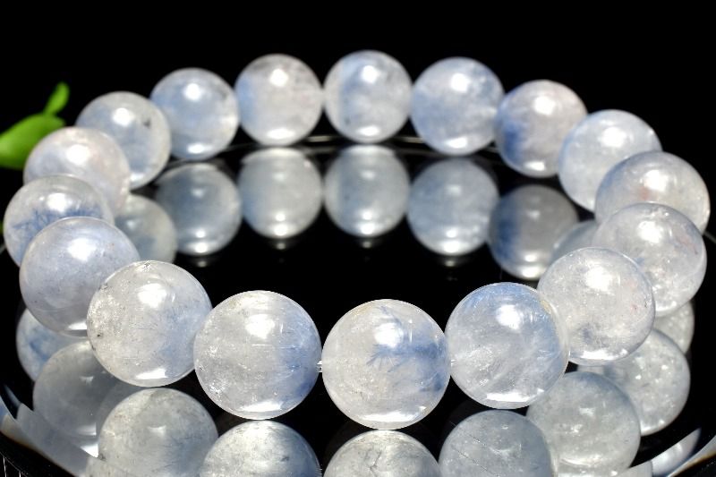 【1点物】希少◇青い花 デュモルチェライトインクォーツ 12-12.5mm ブレスレット アクセサリー _MC6901