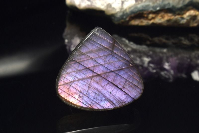 Rakuten - 【1点物】AAA☆希少暖色シラー ラブラドライト　12x13mm　ドロップ ルース ハンドメイド _PD1098