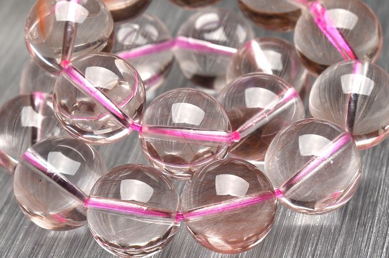 Rakuten - 【1点物】希少カラー レッドルチルクォーツ　11mm ブレスレット アクセサリー _U9922