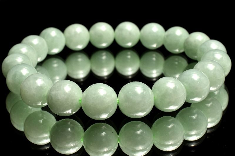 【1点物】陶器質感◇ミャンマー産 本翡翠(ジェダイト)　9.5mm ブレスレット アクセサリー _MC7883