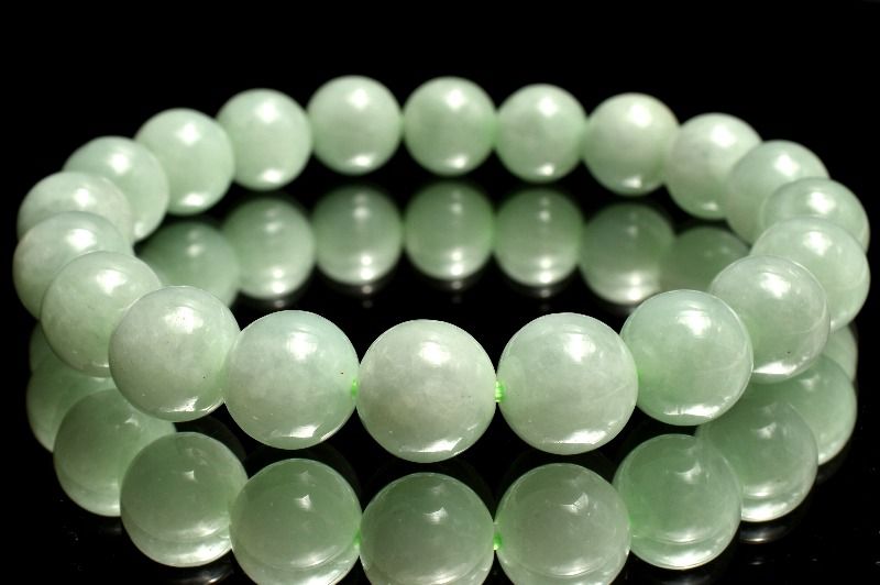 【1点物】陶器質感◇ミャンマー産 本翡翠(ジェダイト)　9.5mm ブレスレット アクセサリー _MC7885