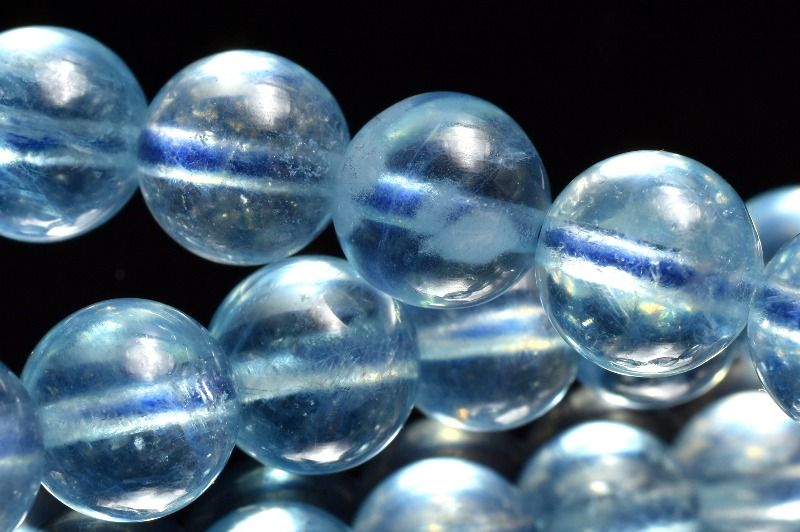 【1点物】上質◇モザンビーク産 アクアマリン　7.5mm ブレスレット アクセサリー _MC7988