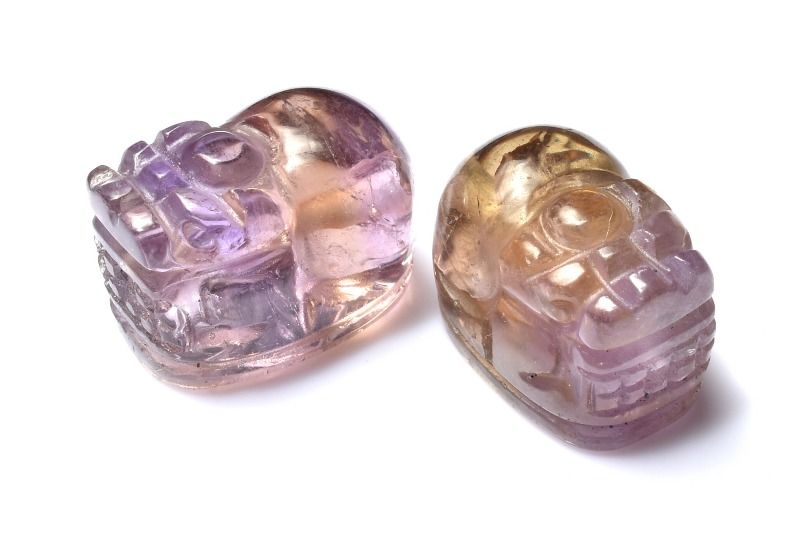 Rakuten - 希少バイカラー アメトリン　18-19x12-13mm　貔貅彫刻(通し穴) ビーズ ハンドメイド 1個売り _PRG2478-2