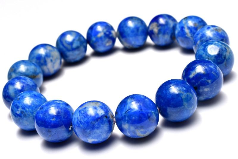 【1点物】高発色◇アフガニスタン産 ブルーハックマナイト　12.5mm ブレスレット アクセサリー _MC8189