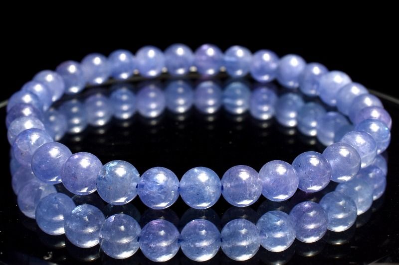 【1点物】AAA☆透明度抜群 タンザナイト　6mm ブレスレット アクセサリー _MC8349