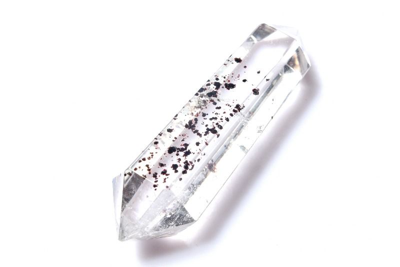 Rakuten - 【1点物】希少カラー ブラックレピドクロサイトインクォーツ　32x10mm　両剣ポイント ルース ハンドメイド _PD1466