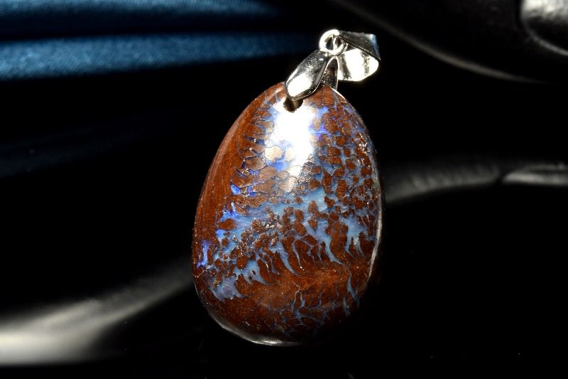 Fortune Telling - 【1点物】AAAゆらめく遊色☆Silver925 ボルダーオパール　24x17mm　ドロップ ペンダントトップ アクセサリー _PD1590